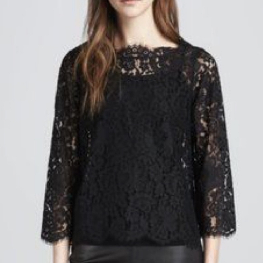 JOIE | $228 Elvia Lace Blouse - Picture 2 of 2